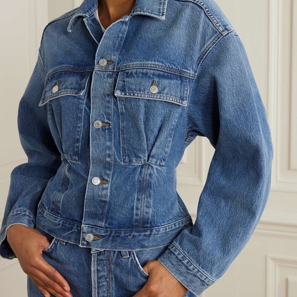 Agolde Zyla Cinch Denim Jacket in blue XS - Picture 3 of 6